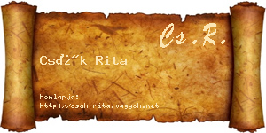 Csák Rita névjegykártya